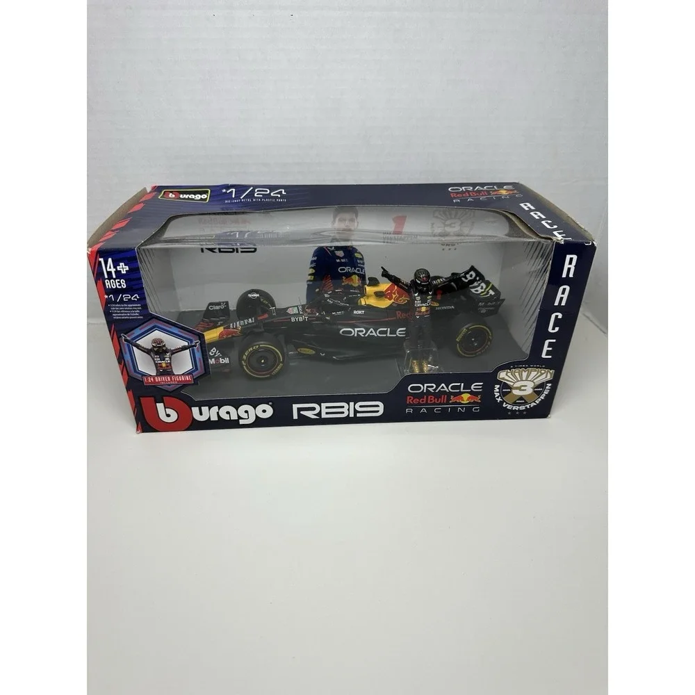 Bburago - 18-60061 - Oracle Red Bull RB19 & Verstappen #1 Figure- Scale 1:24